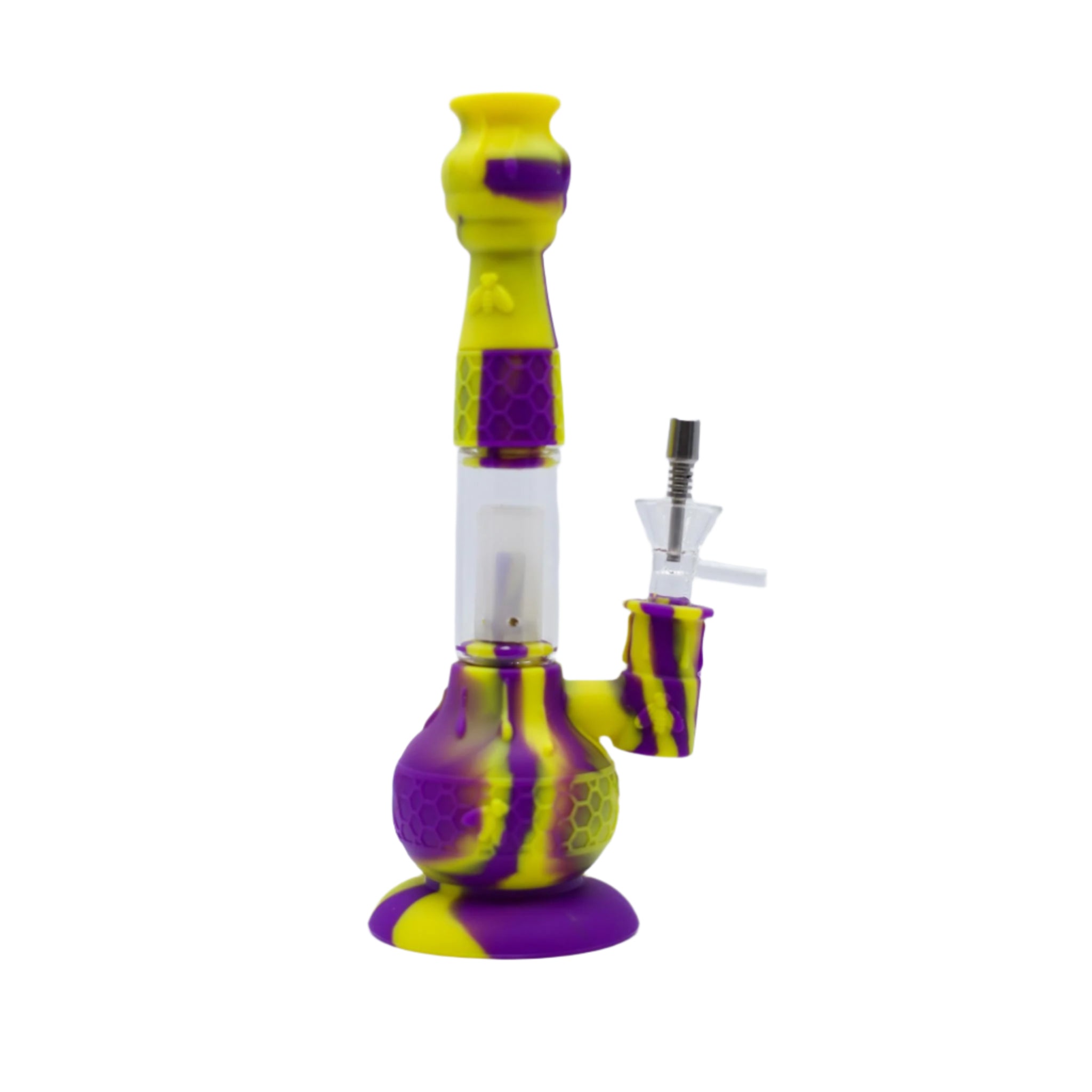9" Honey Bee 2in1 Water Pipe & Dab Straw