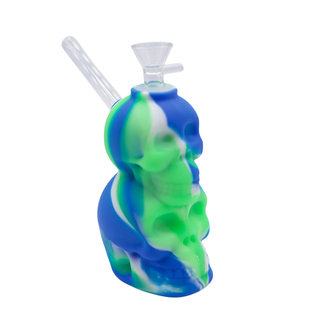 8" Double Skull Silicone Bong
