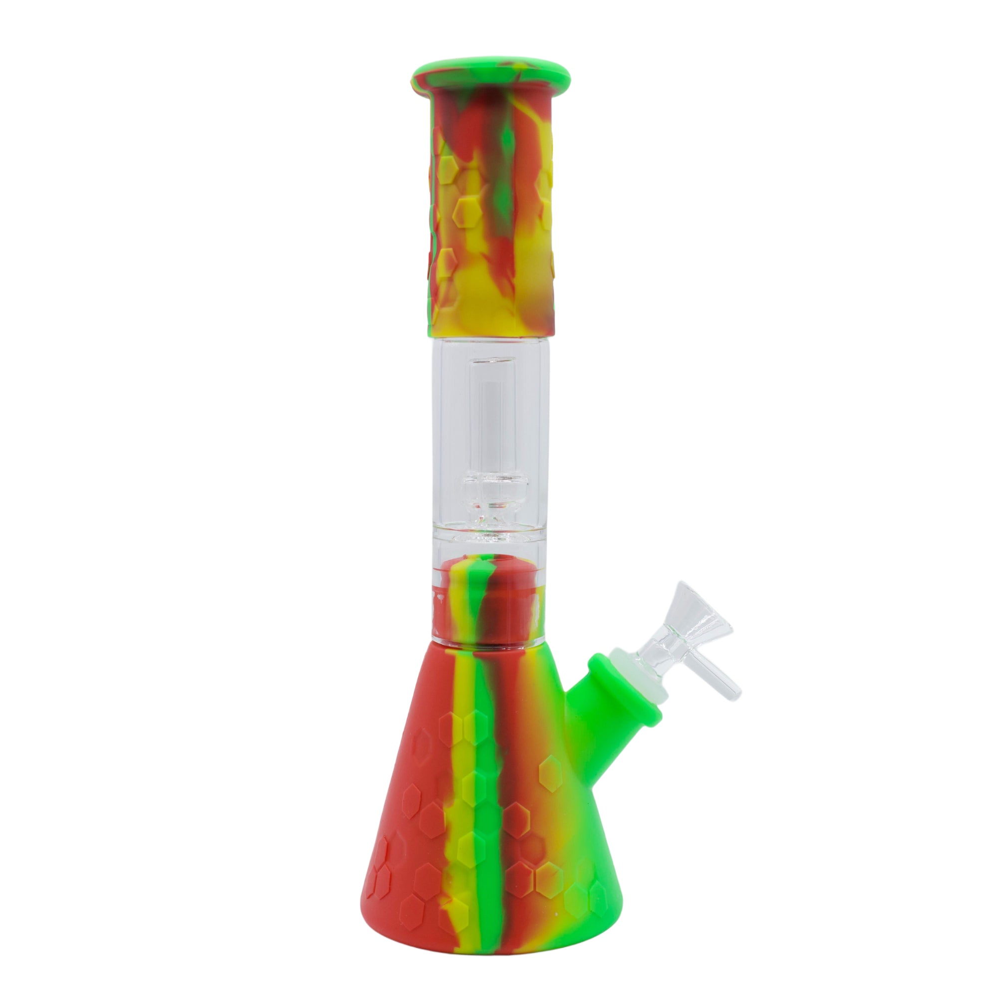 11" Honey Bee Glass Perc Silicone Bong