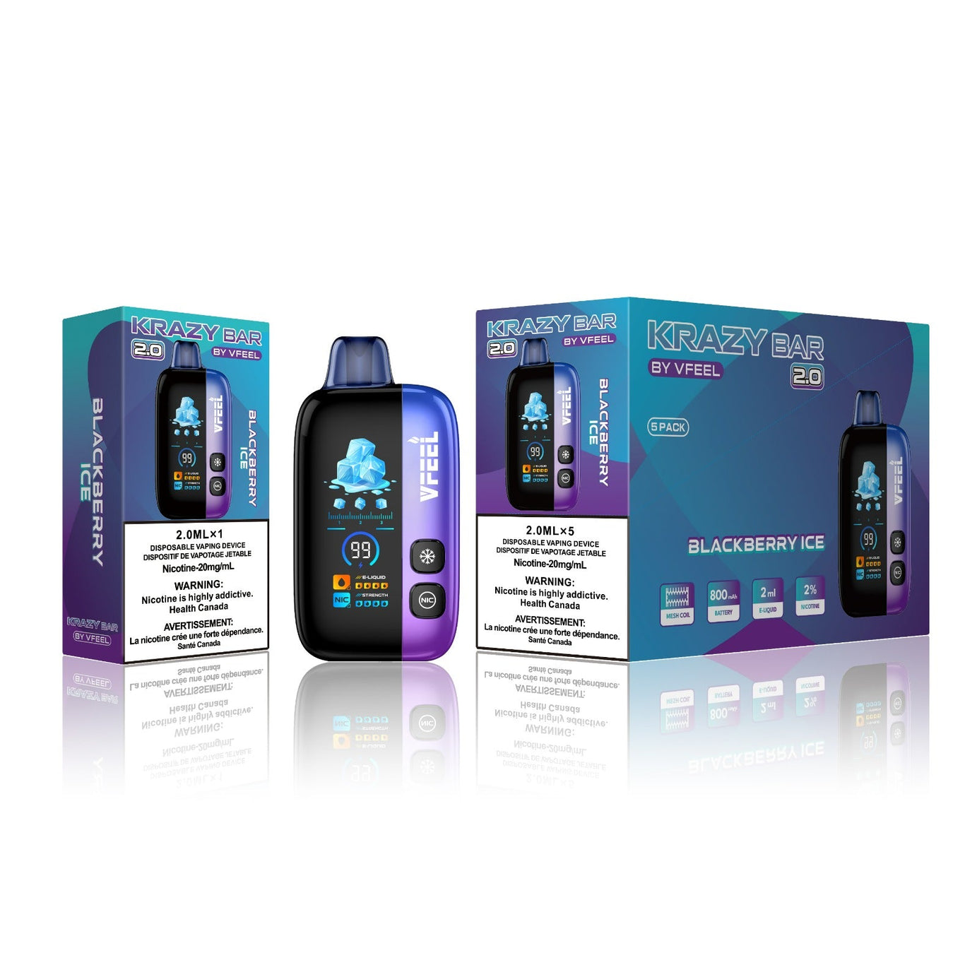 VFEEL 2.0 Krazy Bar Disposable Vape [20MG] (5pc/Carton) [Federal]