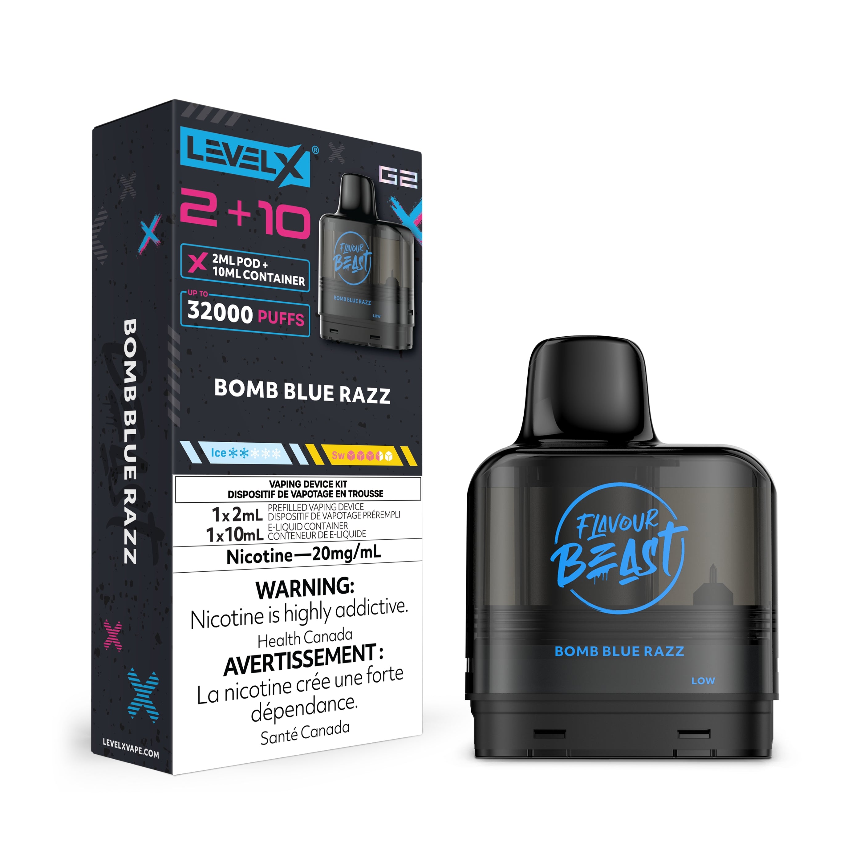 Level X G2 Pod 2+10ml - Flavour Beast - 20MG 5pc/Carton [Federal]