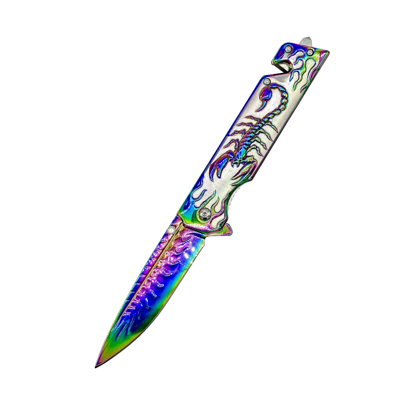 Rainbow Scorpion Folding Knife