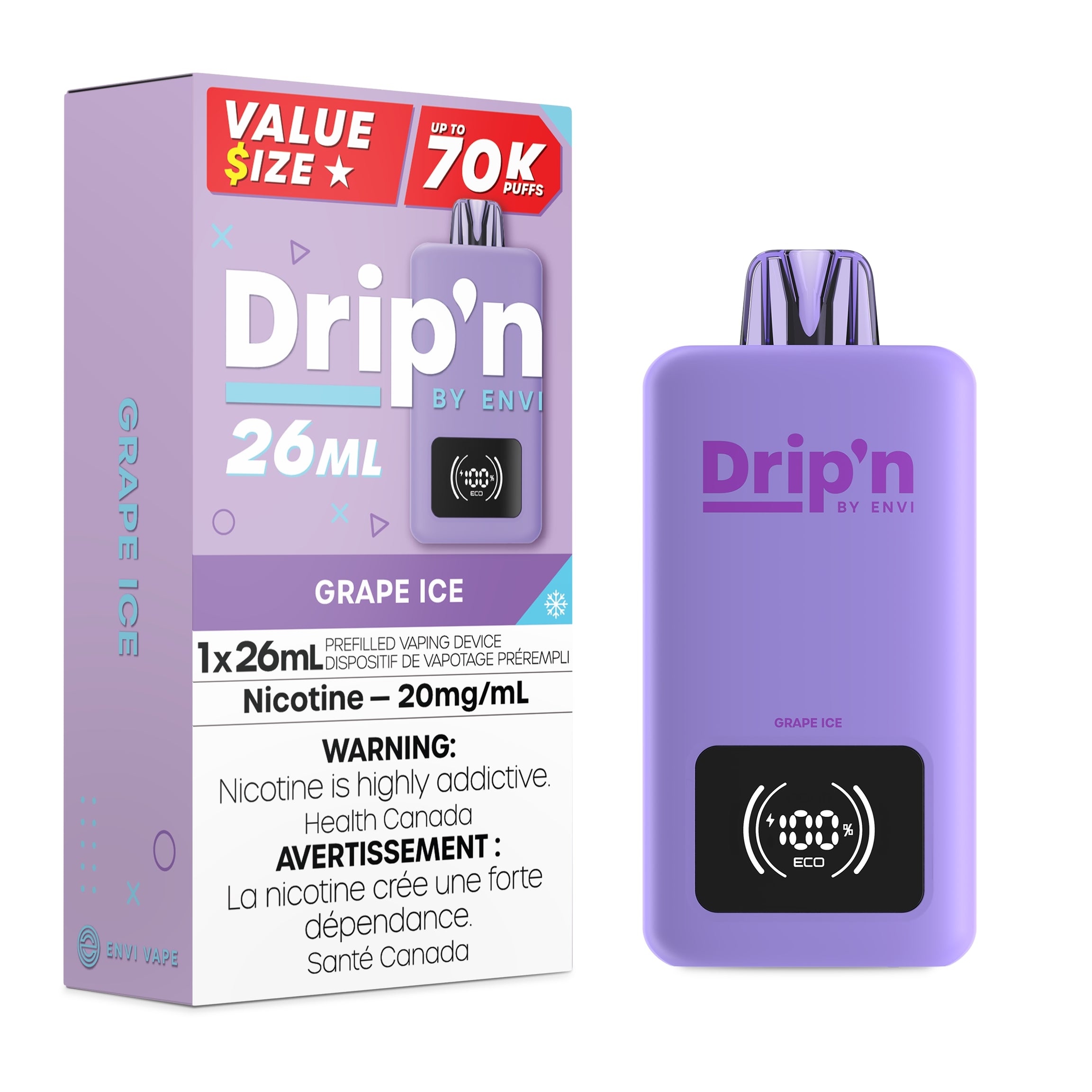 Drip'n by Envi 70K Value Series Disposable Vape [20MG] (5pc/Carton) [Federal]