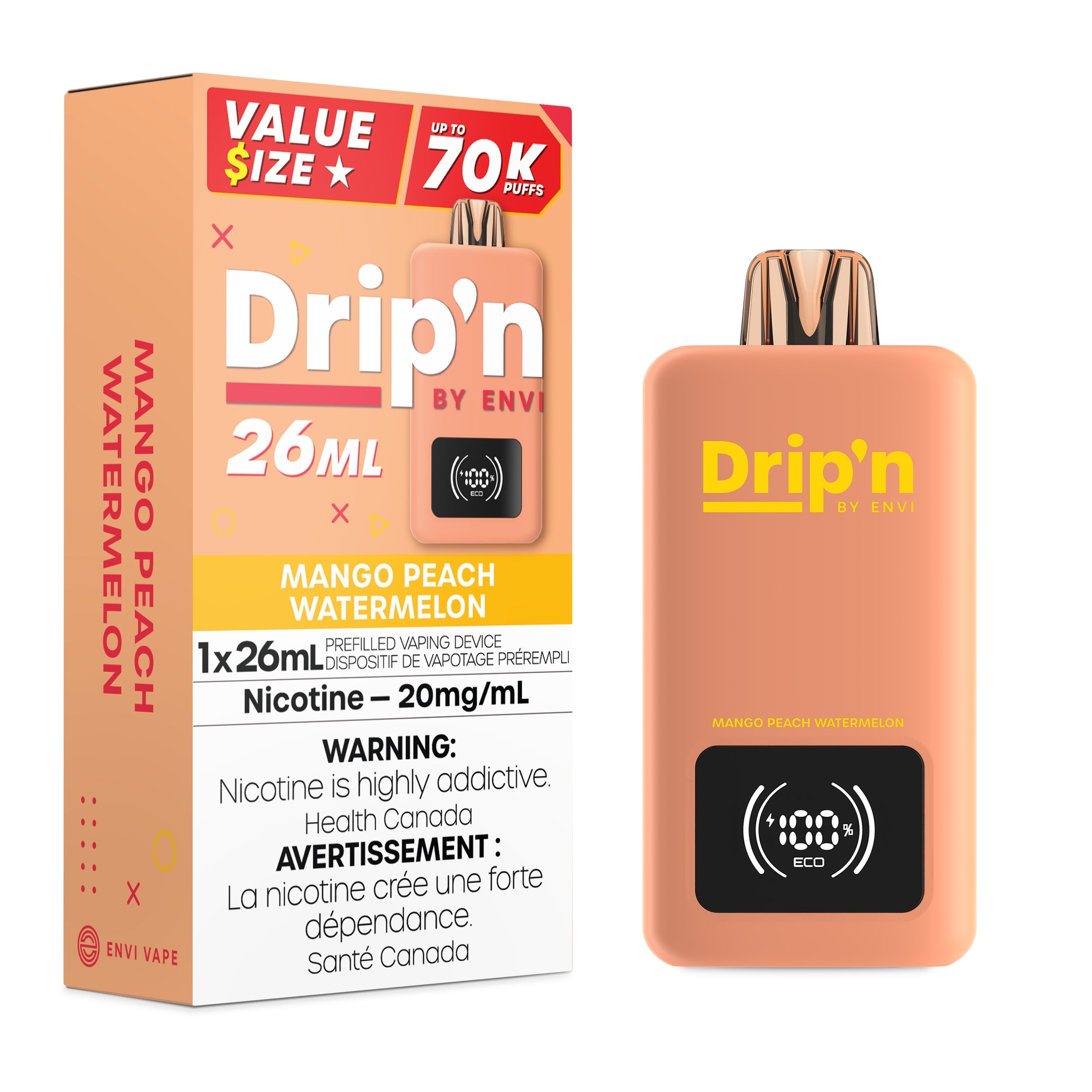 Drip'n by Envi 70K Value Series Disposable Vape [20MG] (5pc/Carton) [Federal]