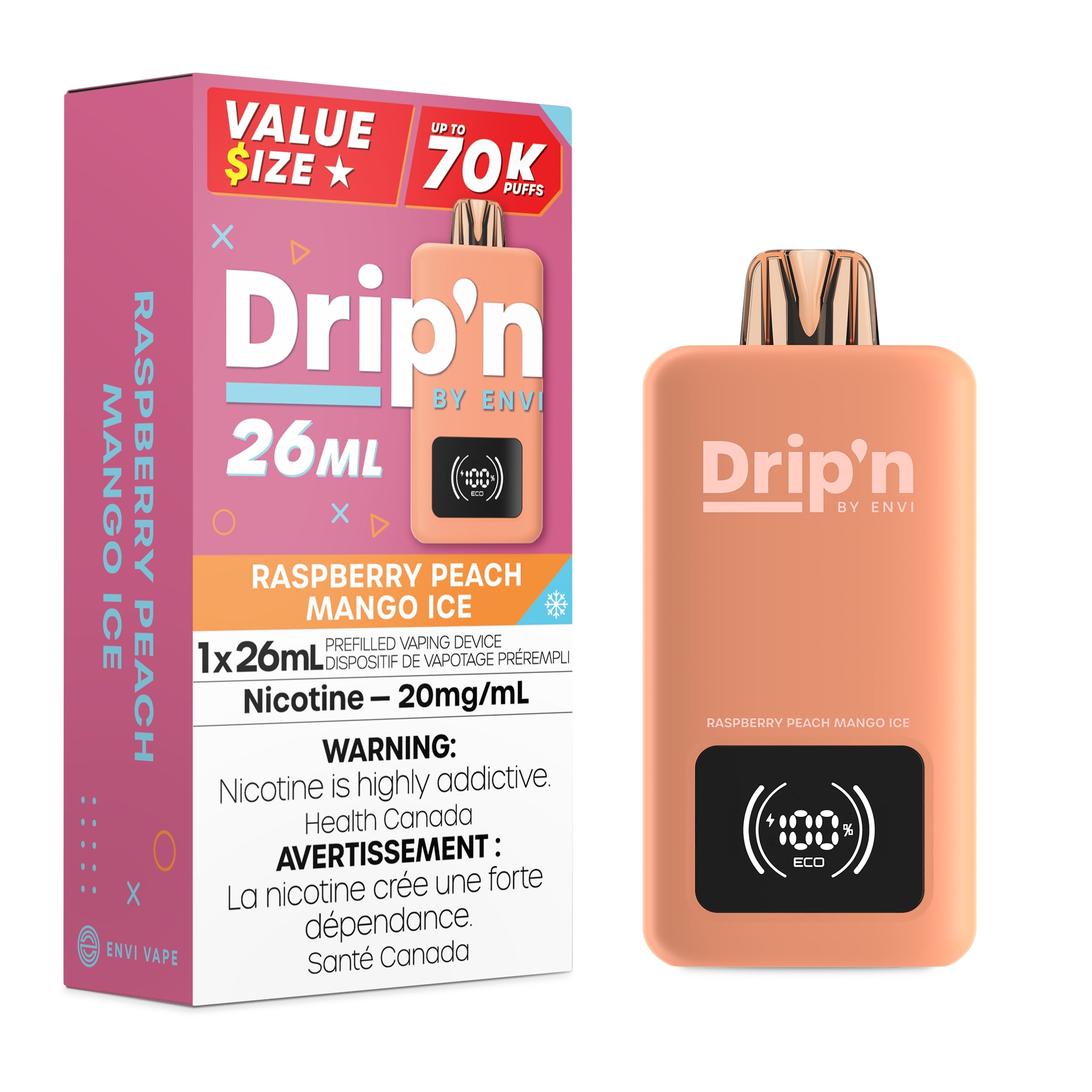 Drip'n by Envi 70K Value Series Disposable Vape [20MG] (5pc/Carton) [Federal]
