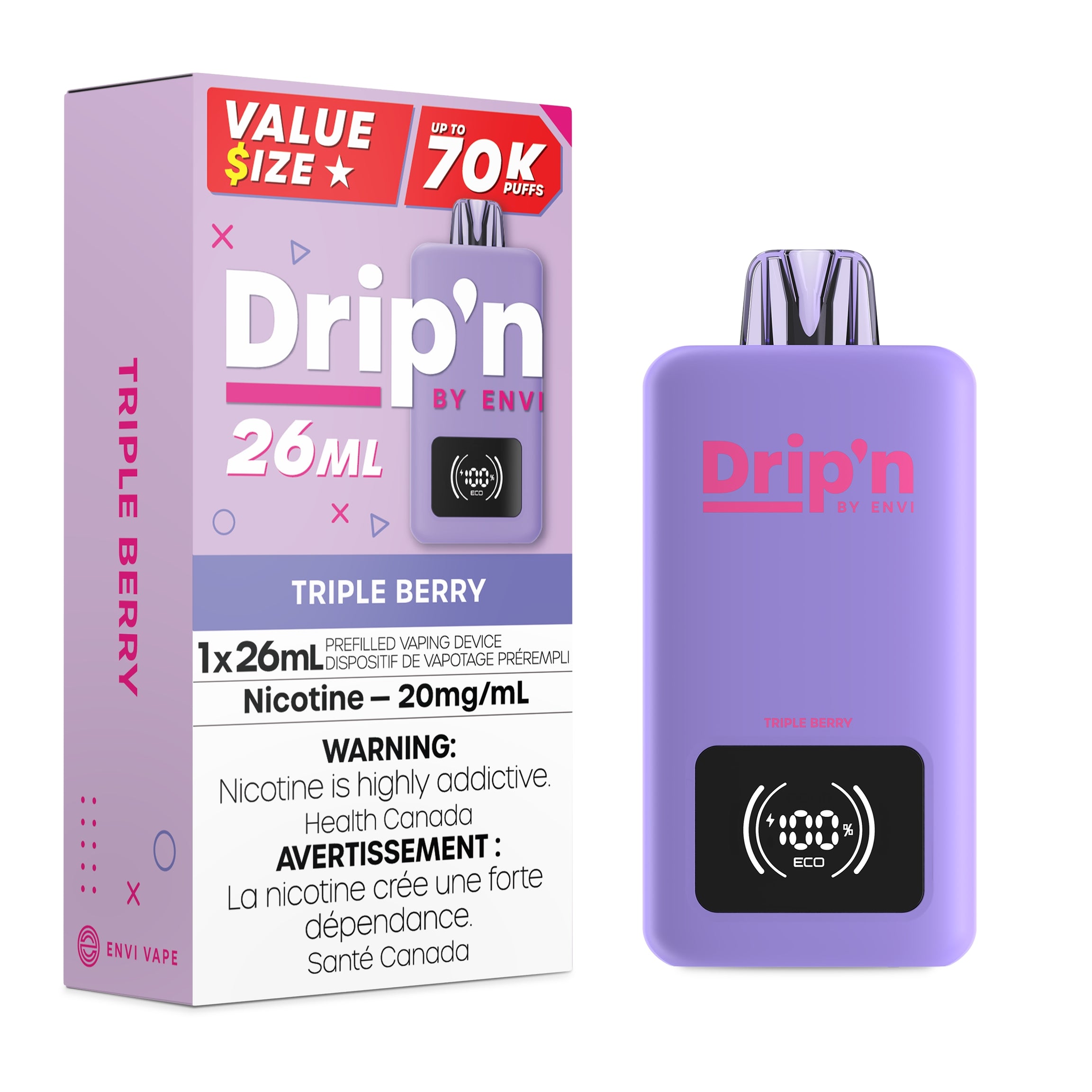 Drip'n by Envi 70K Value Series Disposable Vape [20MG] (5pc/Carton) [Federal]