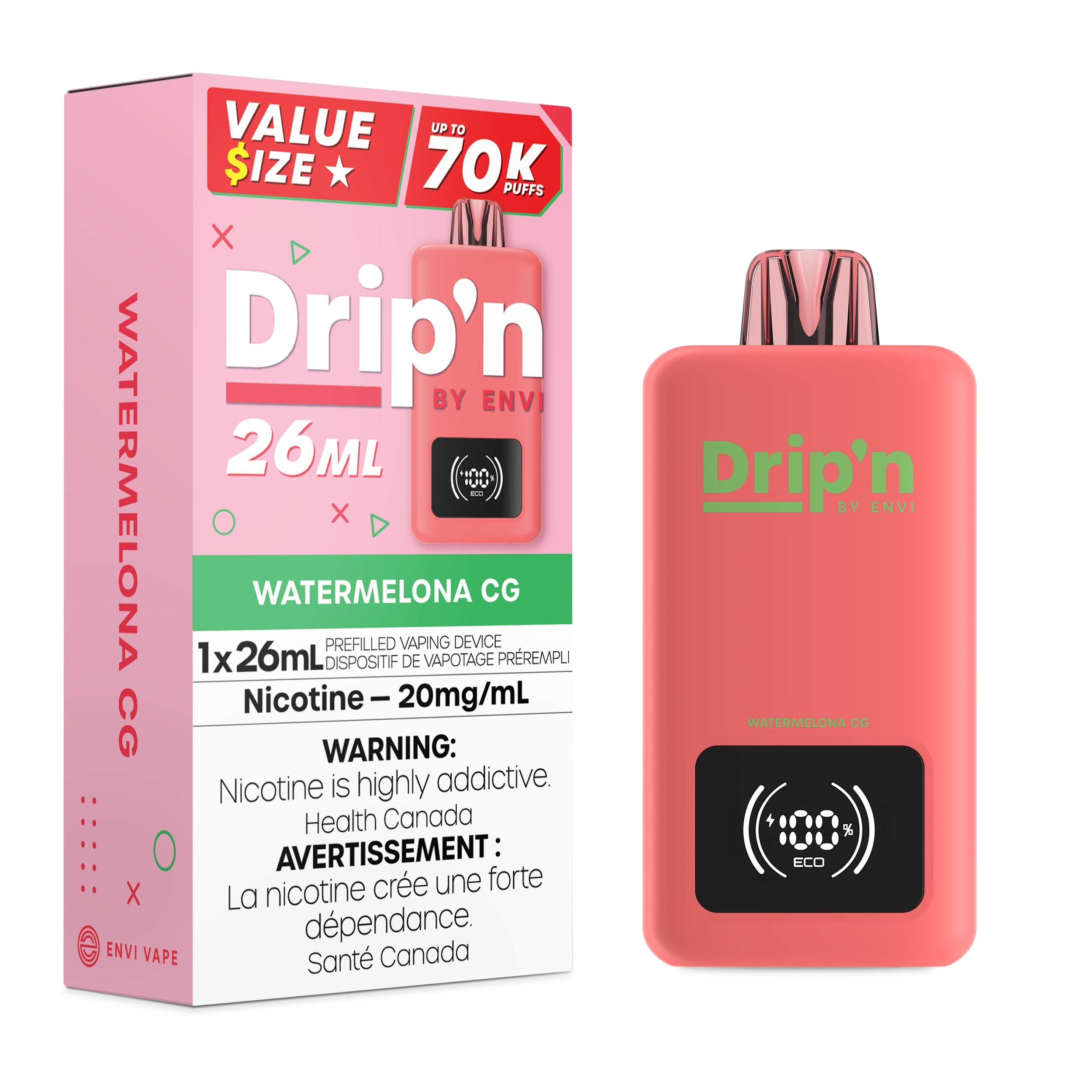 Drip'n by Envi 70K Value Series Disposable Vape [20MG] (5pc/Carton) [Federal]