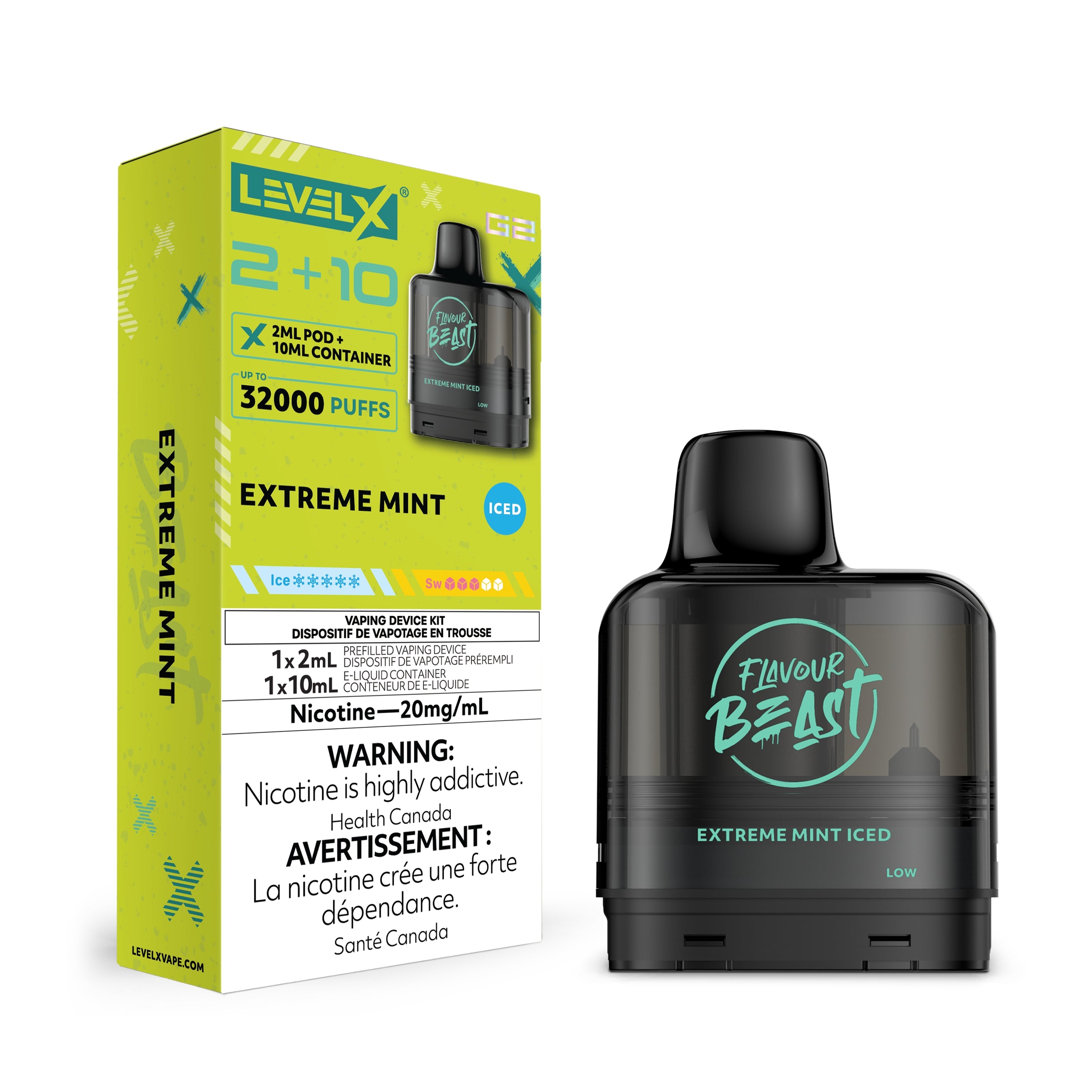 Level X G2 Pod 2+10ml - Flavour Beast - 20MG 5pc/Carton [Federal]