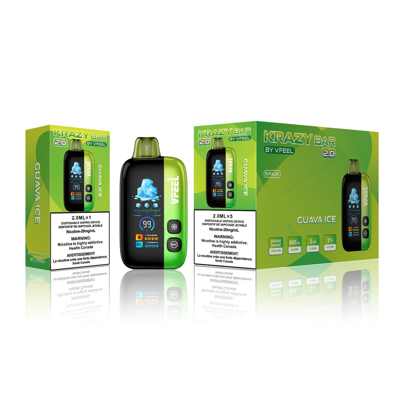 VFEEL 2.0 Krazy Bar Disposable Vape [20MG] (5pc/Carton) [Federal]