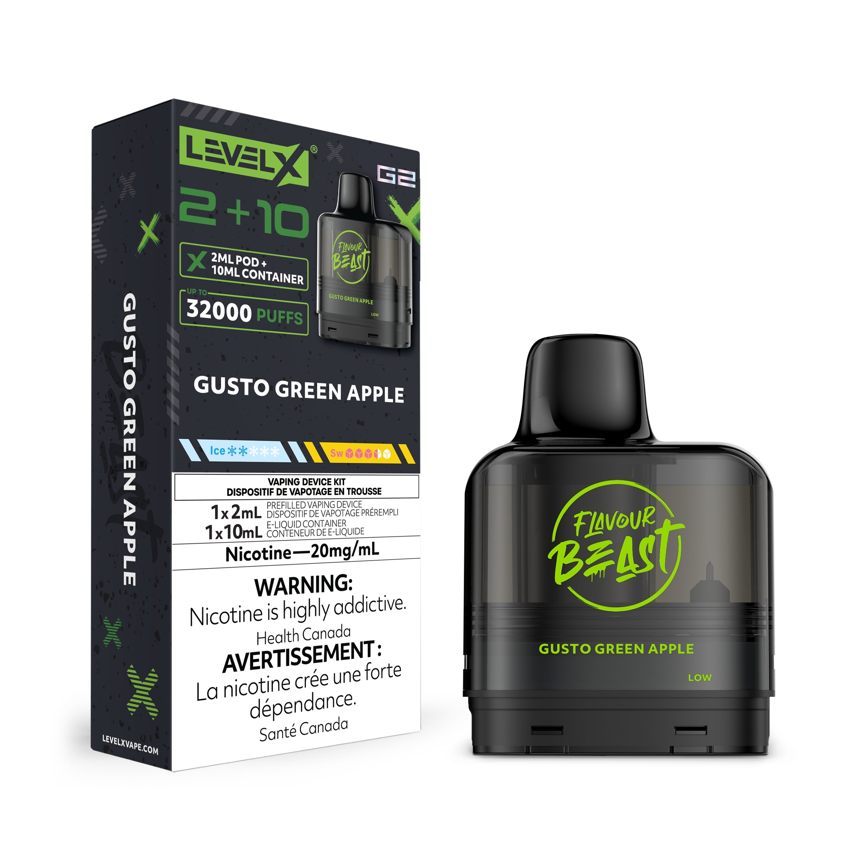 Level X G2 Pod 2+10ml - Flavour Beast - 20MG 5pc/Carton [Federal]