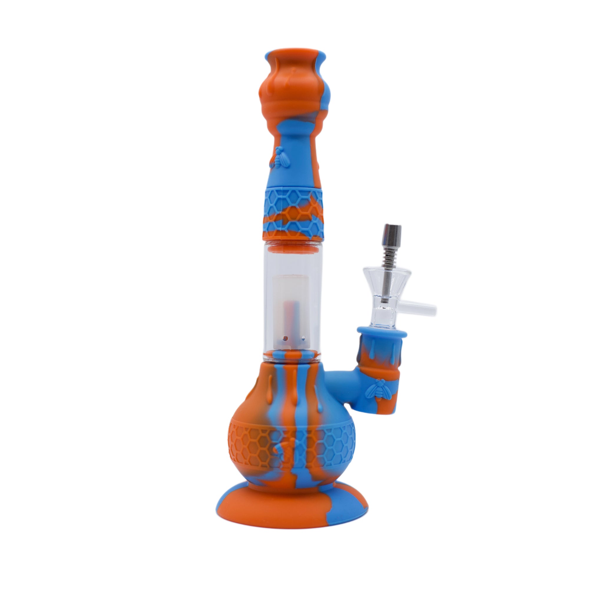 9" Honey Bee 2in1 Water Pipe & Dab Straw