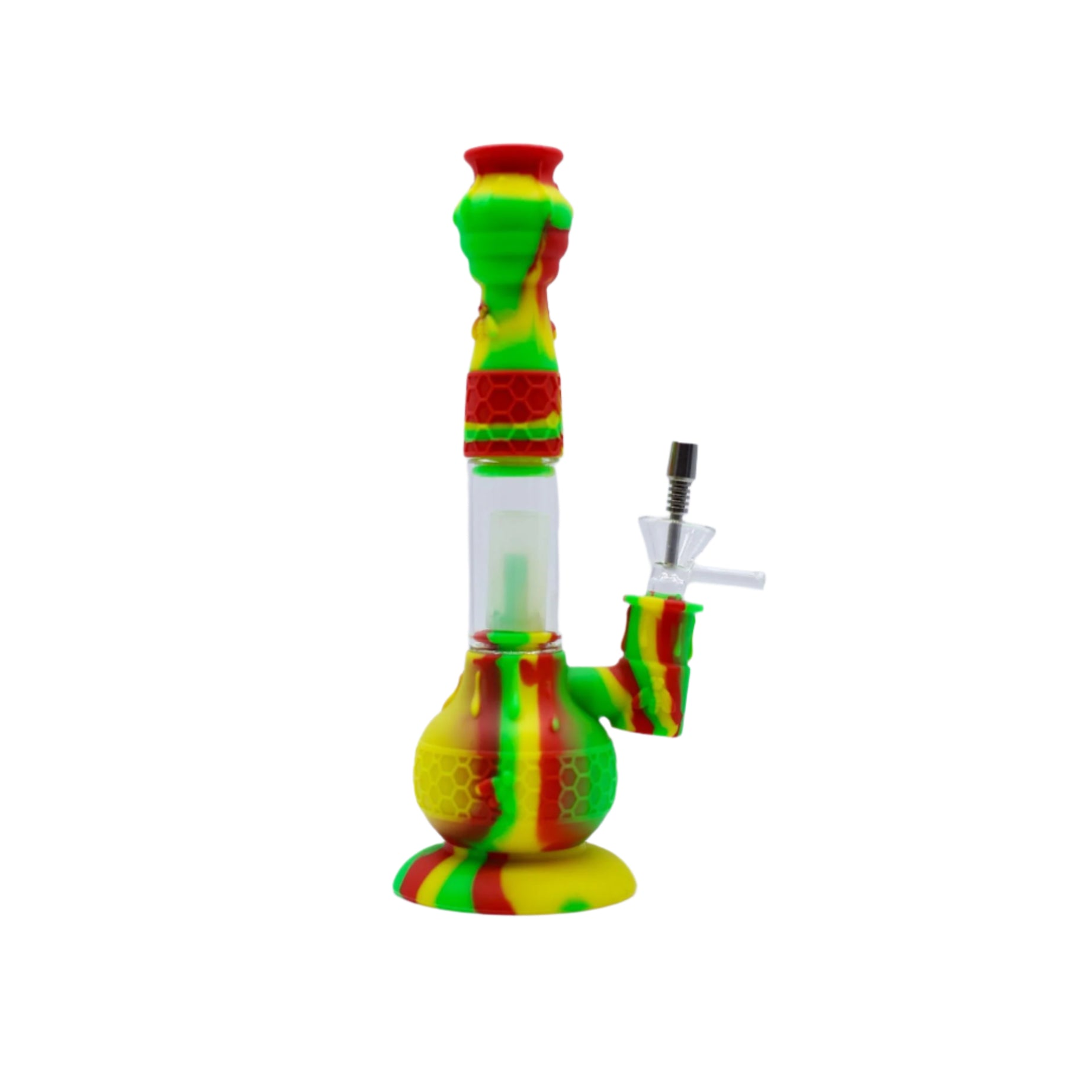 9" Honey Bee 2in1 Water Pipe & Dab Straw