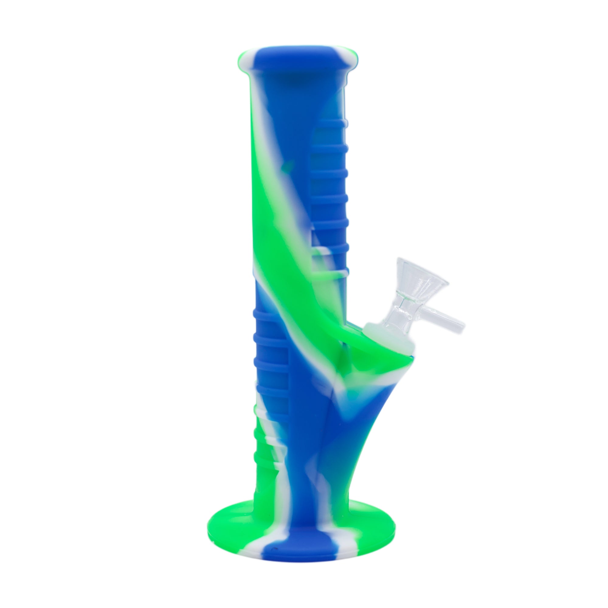 8" Grooved Straight Pipe Silicone Bong