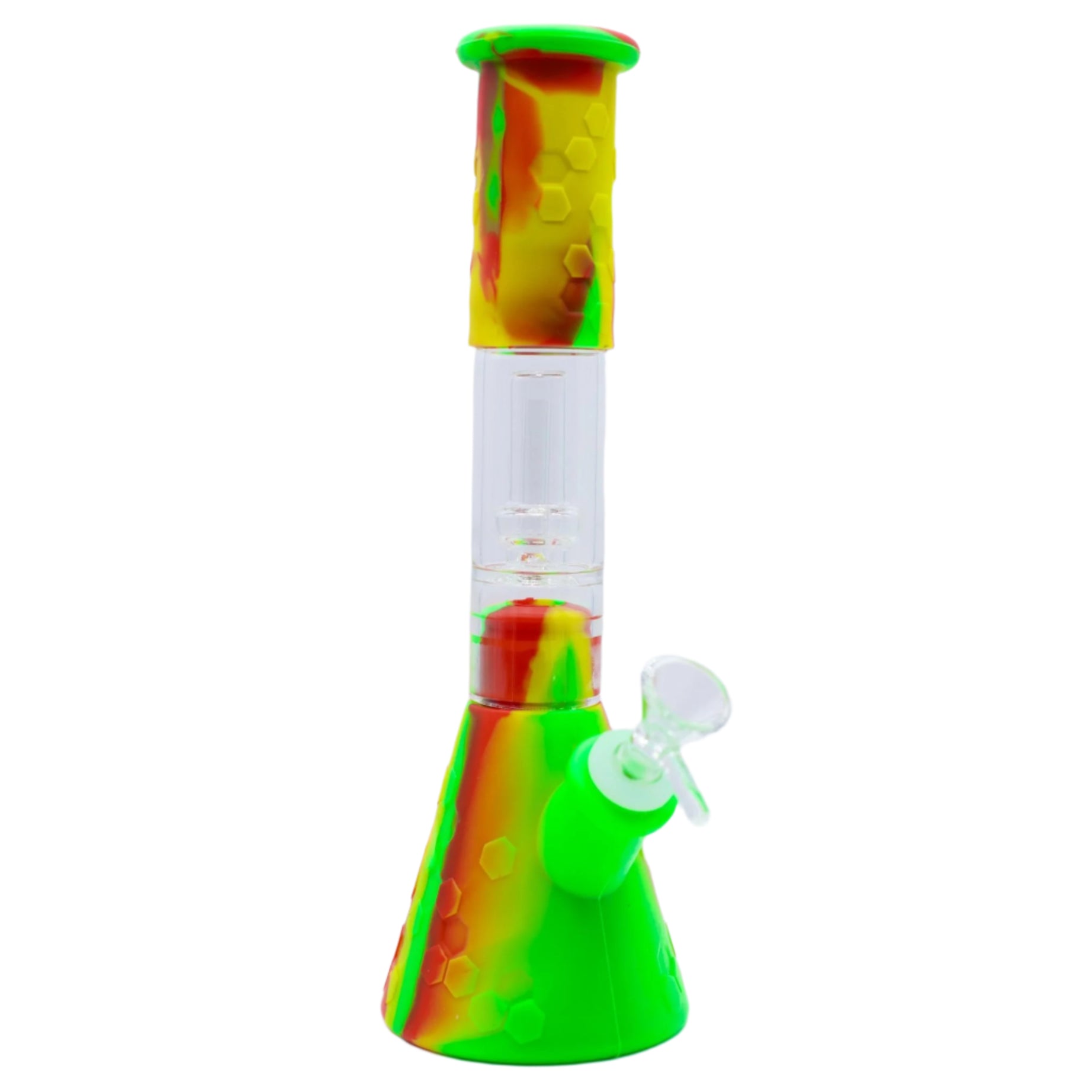 11" Honey Bee Glass Perc Silicone Bong