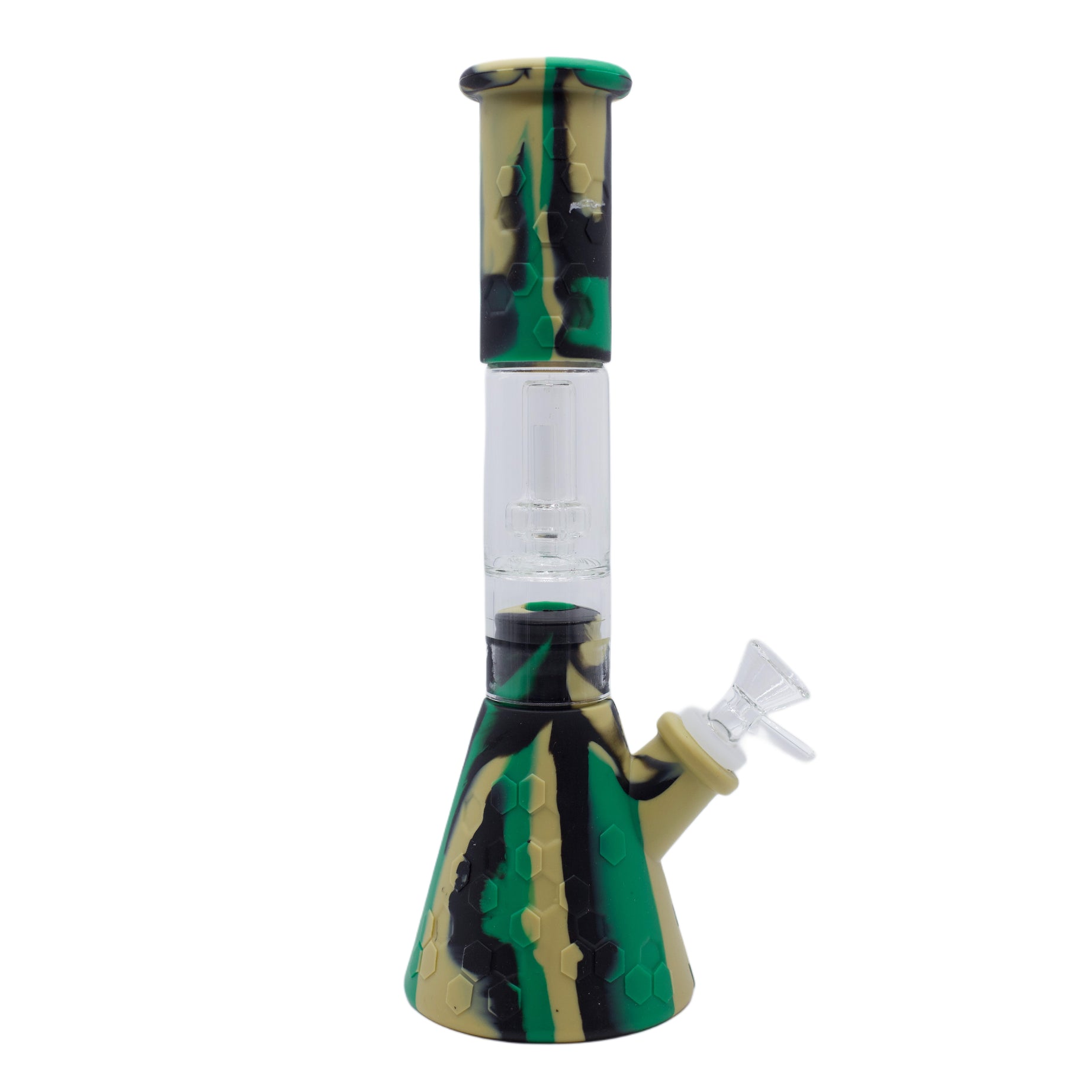 11" Honey Bee Glass Perc Silicone Bong