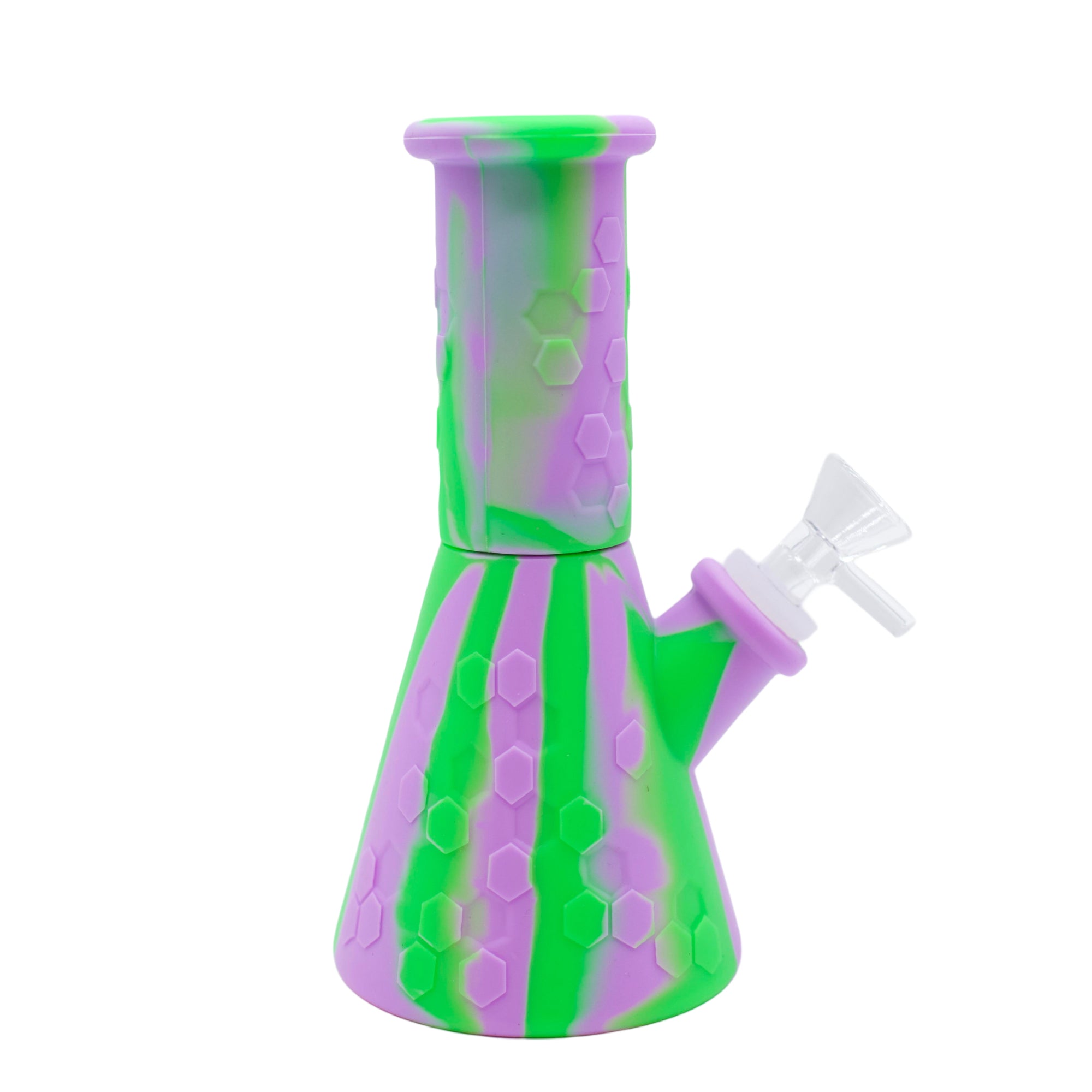 7" Honeycomb Print Silicone Bong