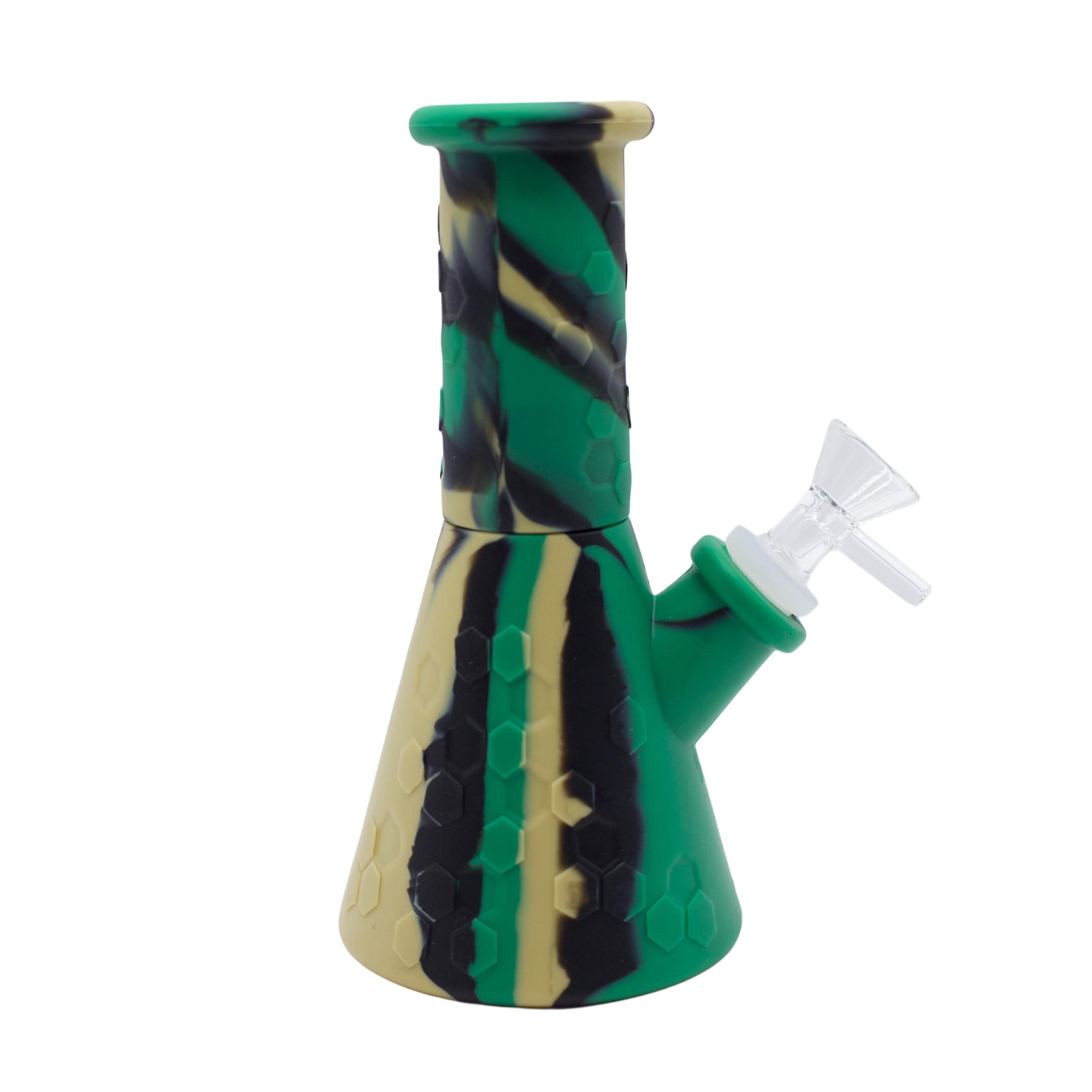 7" Honeycomb Print Silicone Bong