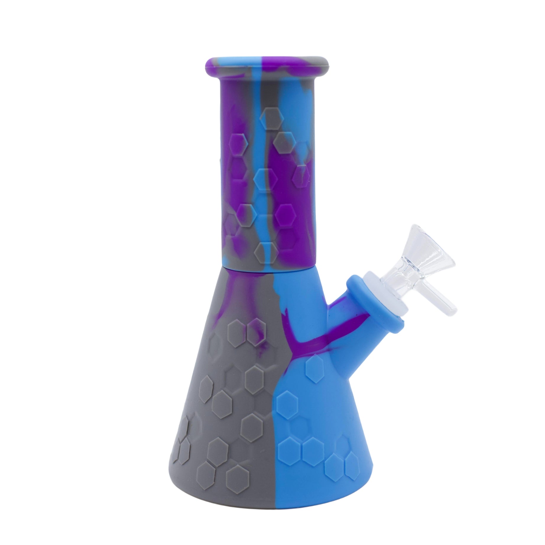 7" Honeycomb Print Silicone Bong