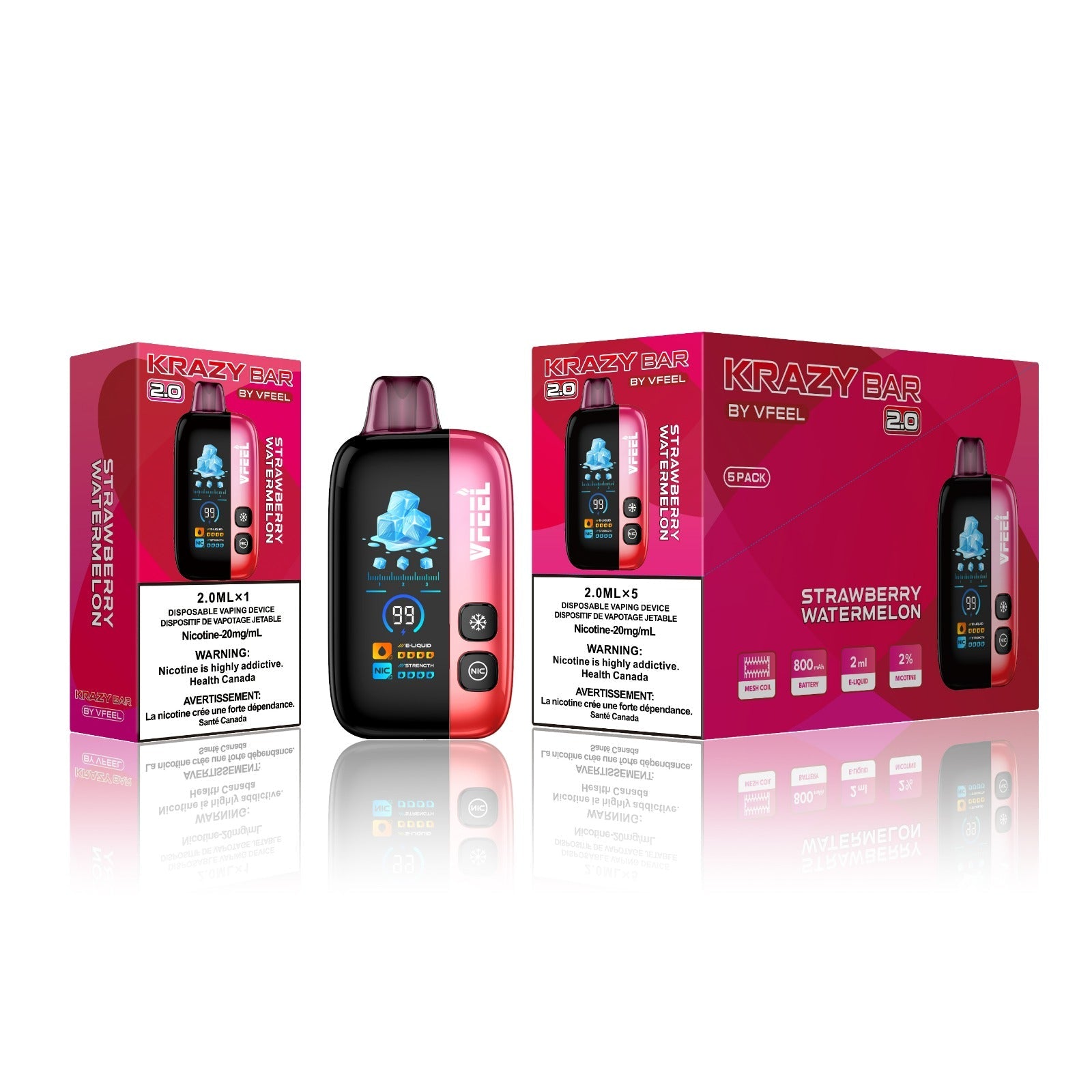 VFEEL 2.0 Krazy Bar Disposable Vape [20MG] (5pc/Carton) [Federal]