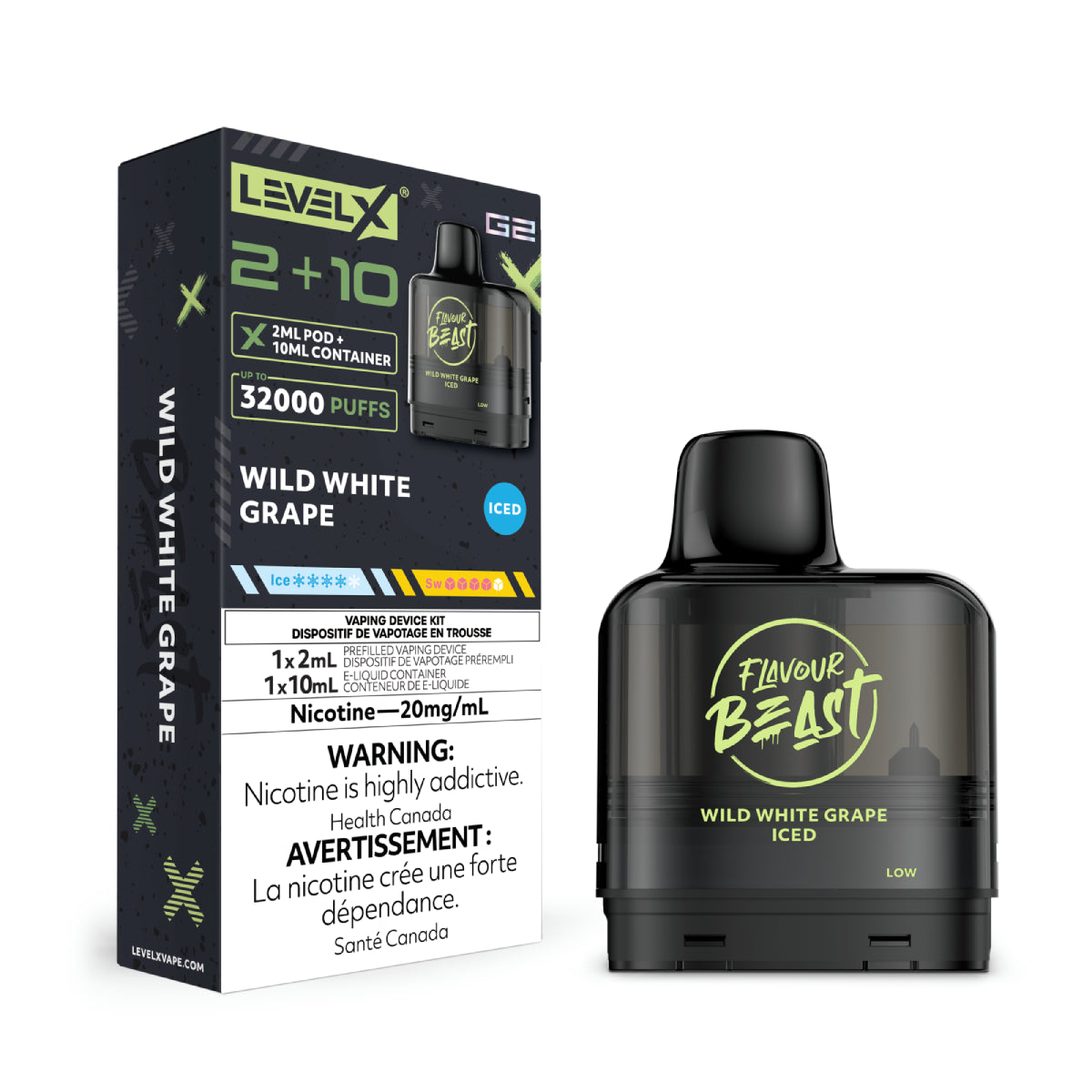 Level X G2 Pod 2+10ml - Flavour Beast - 20MG 5pc/Carton [Federal]