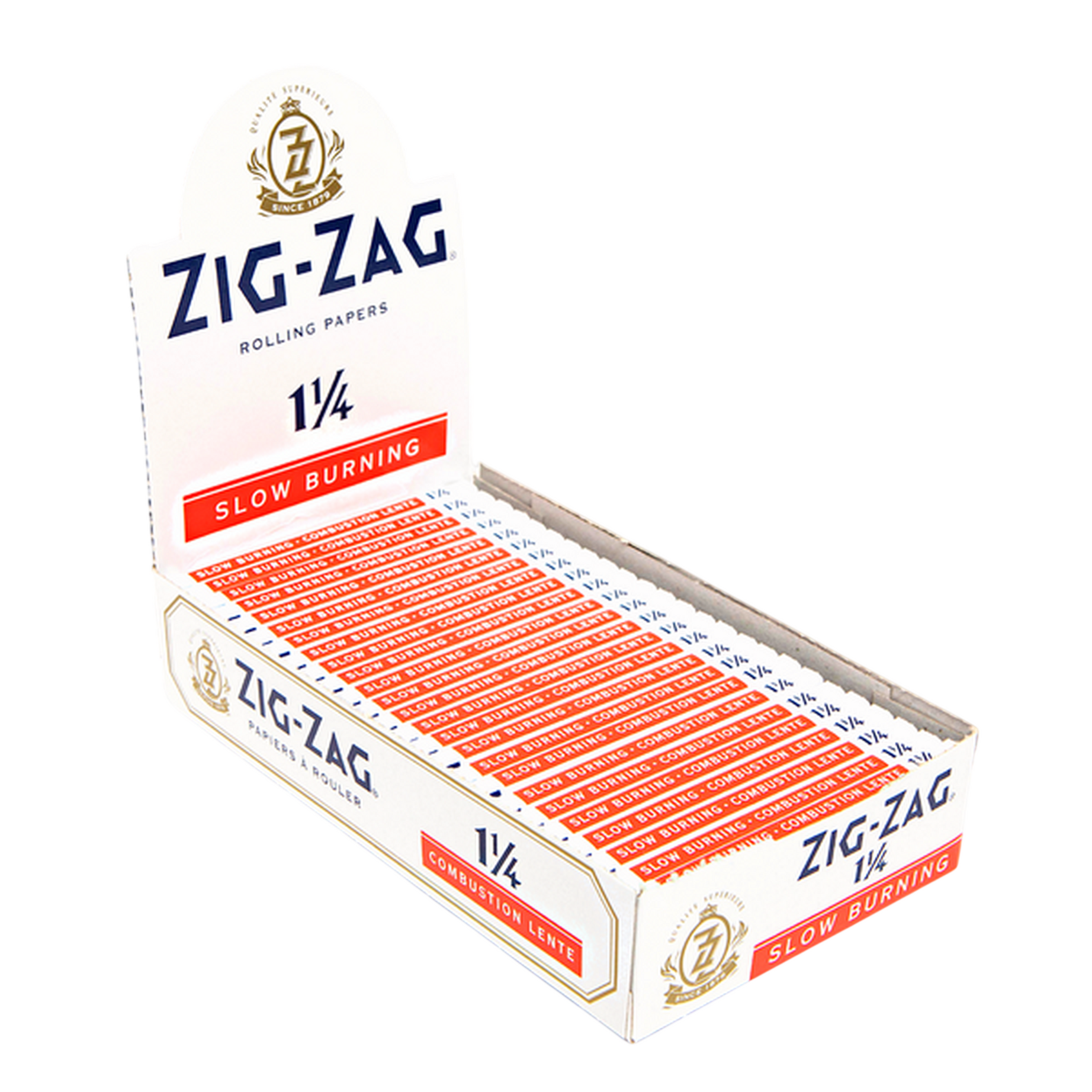 Zig Zag White 1¼ Slow Burning Rolling Papers (Box)