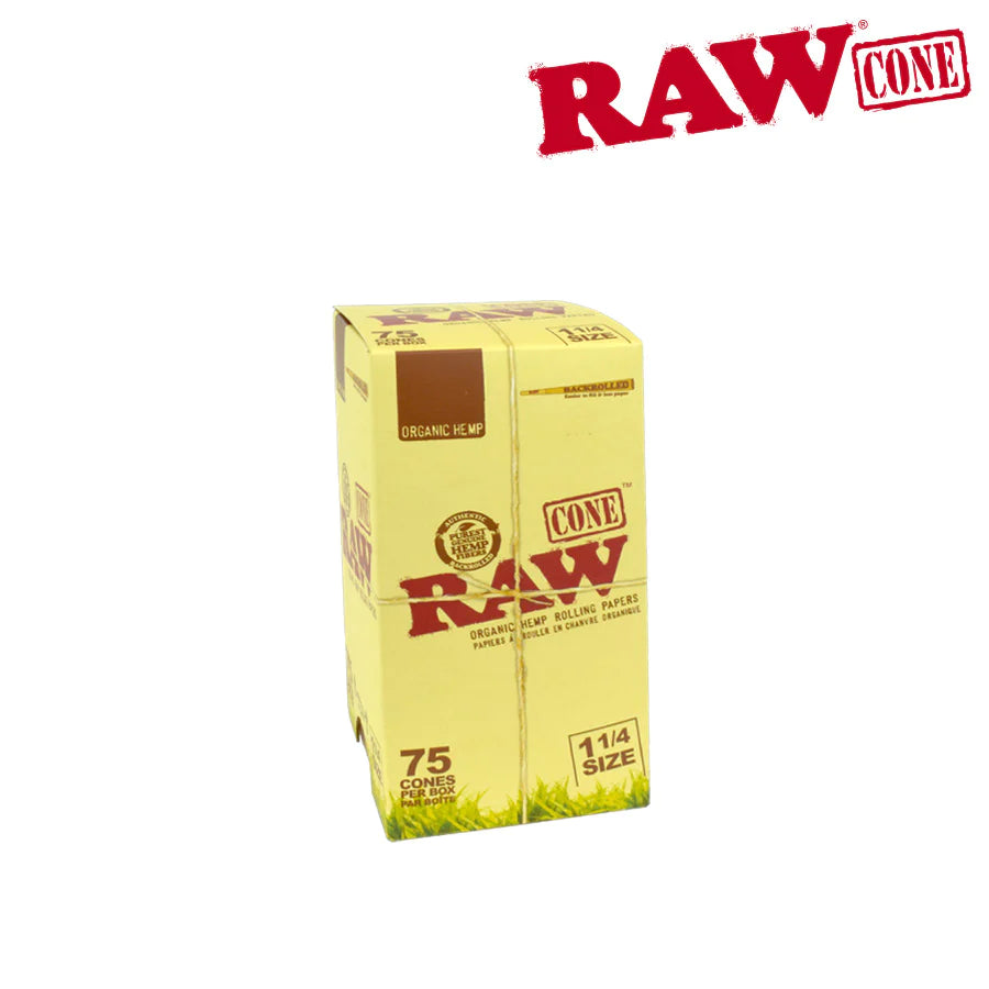 RAW Organic Pre-Rolled Cone 1¼ (75/Pack)